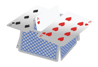 The castle is built with 8 playing cards.