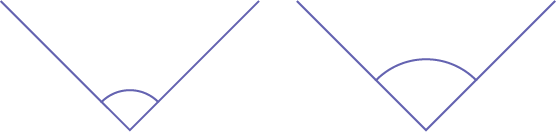 Il y a deux angles, dont l’arc est plus long que l’autre.
