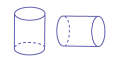2 cylinders. The first cylinder is: « place on the circular base. » The second cylinder is: « place on the side. »
